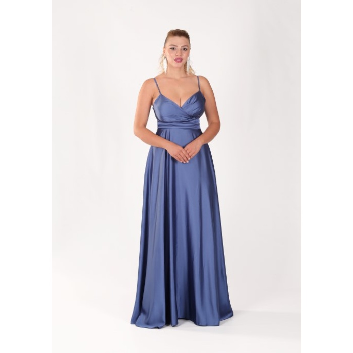 BEL DRAPE A KESİM SATEN ABİYE