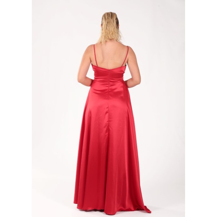 BEL DRAPE A KESİM SATEN ABİYE