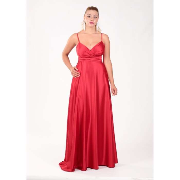 BEL DRAPE A KESİM SATEN ABİYE