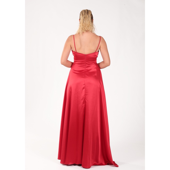 BEL DRAPE A KESİM SATEN ABİYE