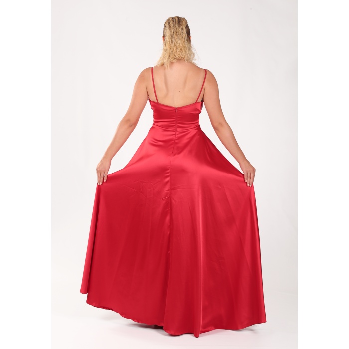 BEL DRAPE A KESİM SATEN ABİYE
