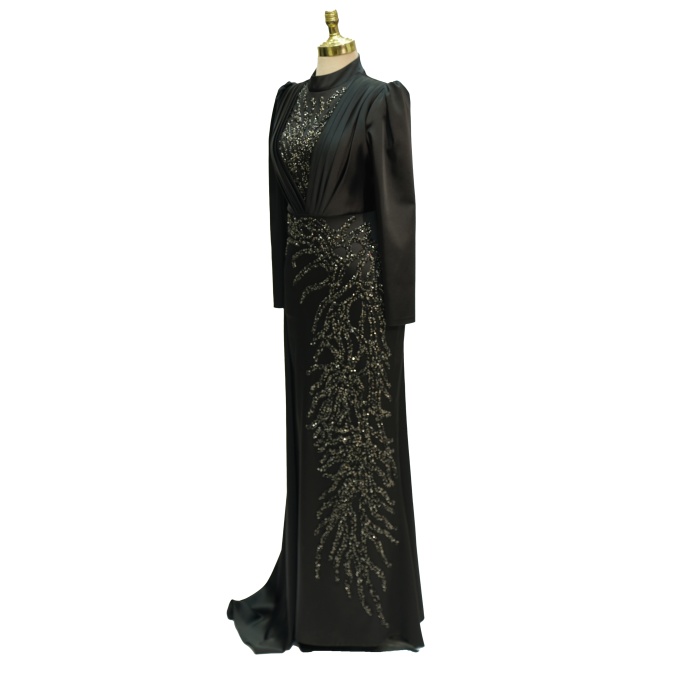 2312 NEW ELEGANS SATEN ABİYE SİYAH