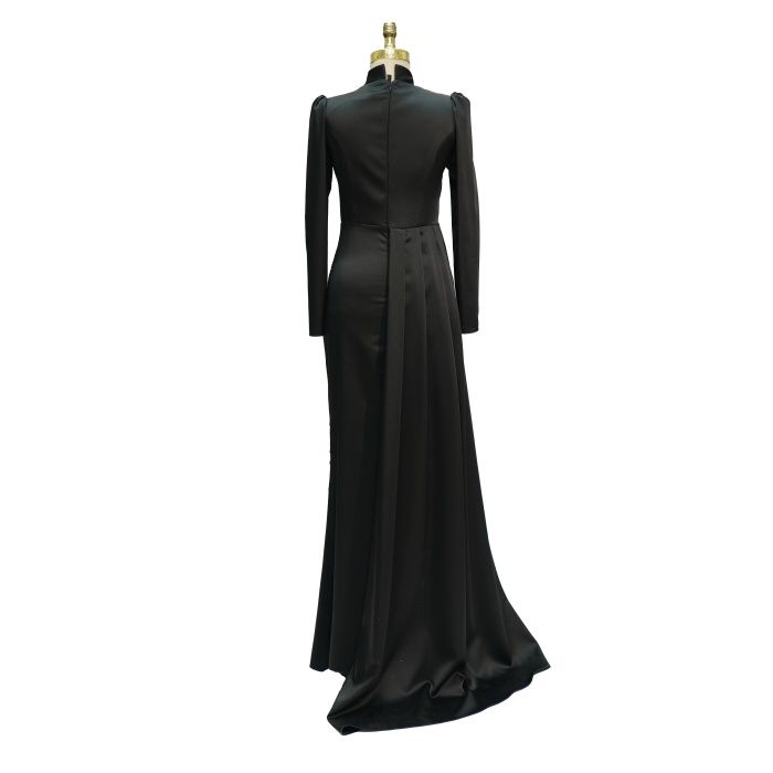 2312 NEW ELEGANS SATEN ABİYE SİYAH