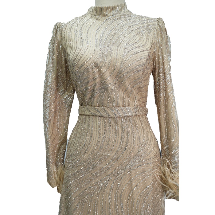 2323 NEW ELEGANS SİMLİ ABİYE GOLD