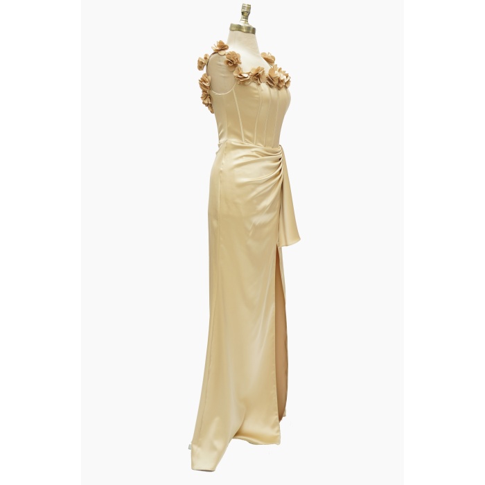 5760 NAZELLA GÜLLLÜ SATEN GOLD