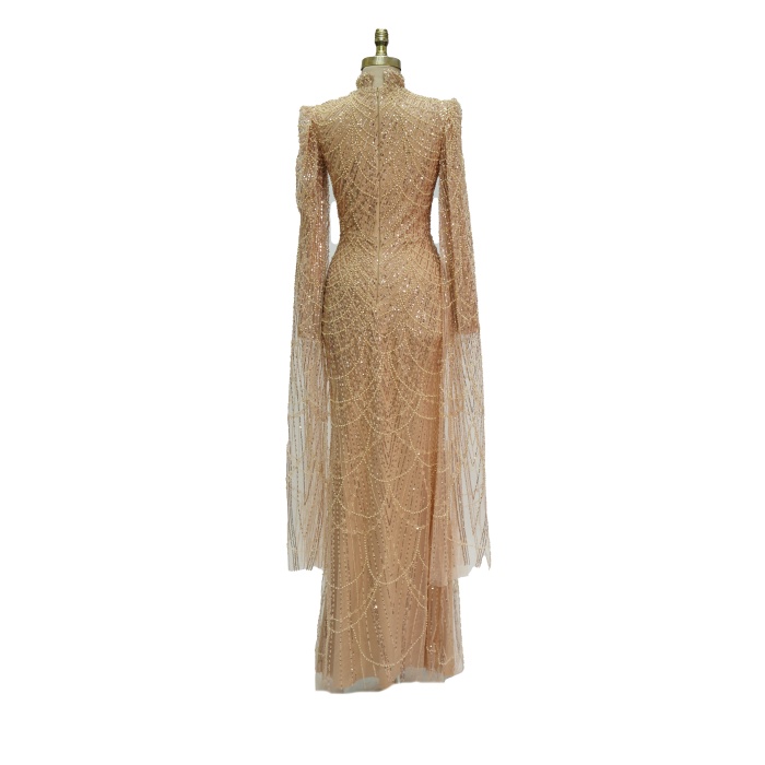 9010 SİBEL AYDIN PELERİNLİ TAŞLI ABİYE GOLD