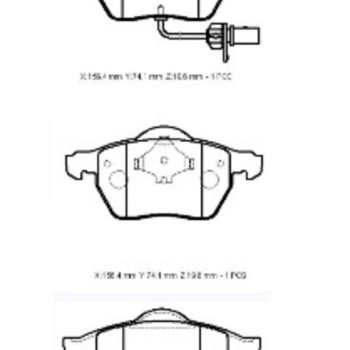 Seat Exeo- 09/11; Ön Fren Balatası 1,6/1,8t/2,0 (1kablolu)(disk)(156,4x73,8x19,6/74,1x19,6)(bramax)