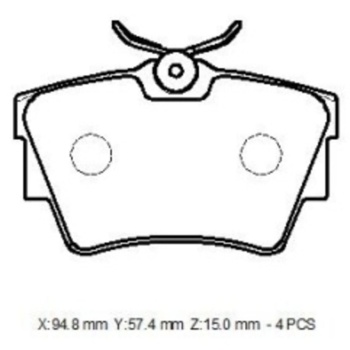 Renault Trafıc- 2- 04-14 Arka Fren Balatası (KABLOSUZ)(DİSK)(94,8X57,4X15) Oem No: 44060-00qaf Uyuml