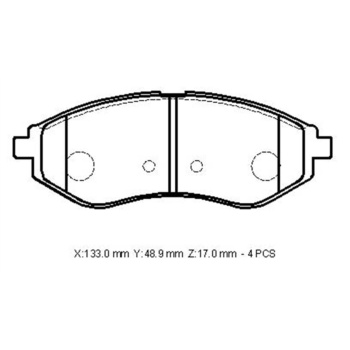 Chevrolet Kalos Sd/hb 05/06 Ön Fren Balatası (Disk) (133x48,9x17) (Bramax)