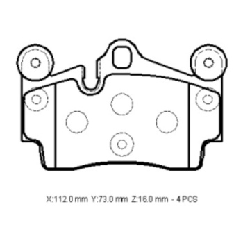 Volkswagen Touareg- 10/13; Arka Fren Balatası 3,6/4,2/5,0/6,0(kablosuz)(disk)(112x73x16) (bramax)