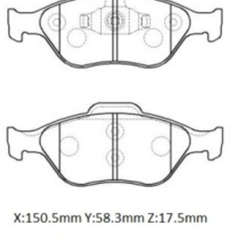 Ford Fıesta- 00/02 Ön Fren Balatası 1,25/1,3/1,4/1,6(disk(151,3x55,5x18,54/15 0,50x59x18,54(bramax)