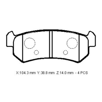 Lacettı- Hb- 04/11; Arka Fren Balatası (disk) (104,4x38,8x14)(bramax)