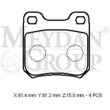 Opel Vectra- B- 96/99;Uyumlu    Arka Fren Balatası (kablosuz)(disk) (61,4x61,2x15) (bramax)