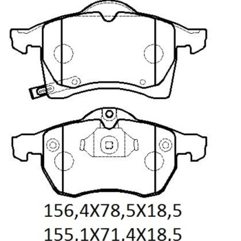 Opel Astra- G- Sd/hb- 99/09 Ön Fren Balatası (disk)(156,4x78,5x18,5/155,1x71,4x18,5)(bramax) 9317970