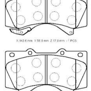 Toyota Landcruıser- Prado- 09/13; Ön Fren Balatası (disk)(143,6x56x17,9)(daıwa)