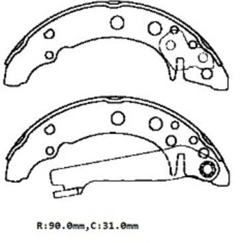 Seat Cordoba- 98/99; Arka Fren Pabucu (90x31) (bramax)
