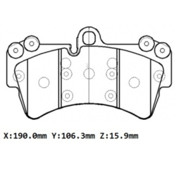 Volkswagen Touareg- 03/06; Ön Fren Balatasi 3,6/4,2/5,0/6,0(kablosuz)(disk)(190x106.3x15.9) (bramax