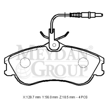 Citroen Xsara 01/05 Ön Fren Balatası (4 Kablolu)(disk) (129,7x56x18,5) (Bramax)
