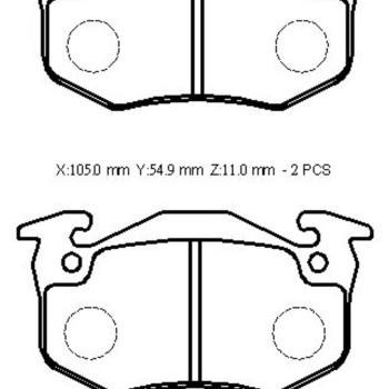 Renault Megane- 1- 98-99 Arka Fren Balatası (DİSK) (105X54,9X11) Oem No: 7701204664 Uyumlu 1440-6360
