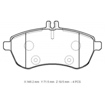 Mercedes C Class W204 11/13 Ön Fren Balatası (Kablosuz)(disk) (146.2x71.5x19.5)(bramax)