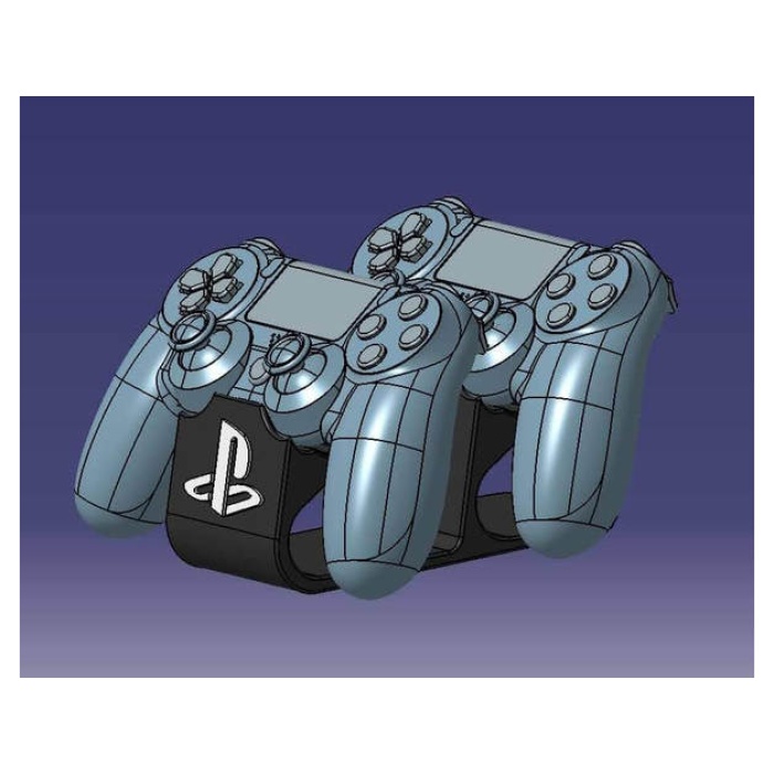 Ikili Dualshock - Dualshock V2 Stand Beyaz Logolu