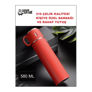 20-24 SAAT SICAK SOĞUK MUHAFAZALI 316 KALİTELİ ÇELİK BARDAKLI TERMOS 580 ML KALİTE TESADÜF DEĞİLDİR
