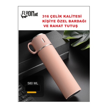 20-24 SAAT SICAK SOĞUK MUHAFAZALI 316 KALİTELİ ÇELİK BARDAKLI TERMOS 580 ML KALİTE TESADÜF DEĞİLDİR