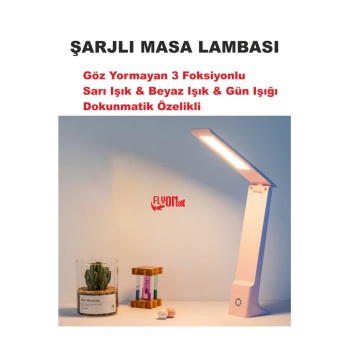 DOKUNMATİK ŞARJLI MASA LAMBASI  3 FONSİYONLU GÖZ YORMAYAN AYARLI AÇI, KATLANABİLİR KİTAP OKUMA IŞIK