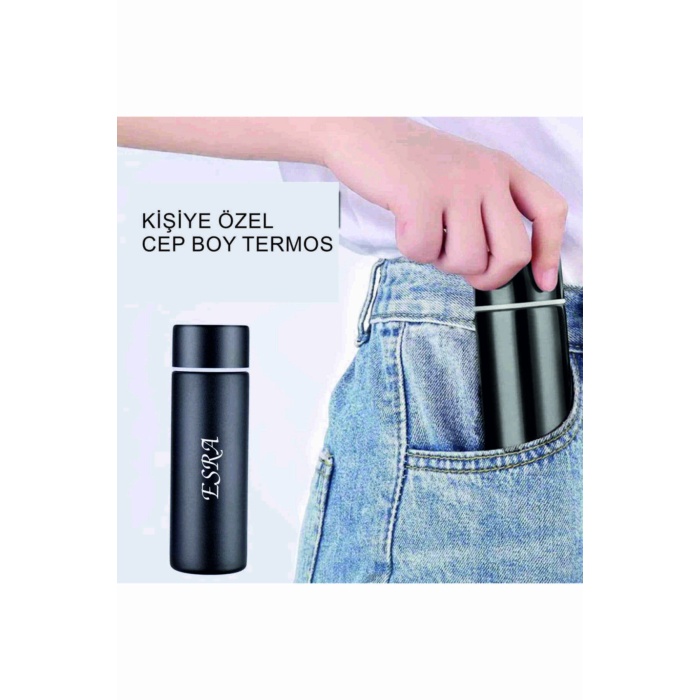Kişiye Özel Termos 304 Paslanmaz Çelik Çift Katman 150 Ml Cep Tipi Mini Ufak Termos -523