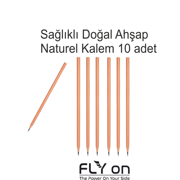 Kaliteli Doğal Naturel Kurşun Kalem Ahşap Boyasız Sağlıklı 10 adet FLYON