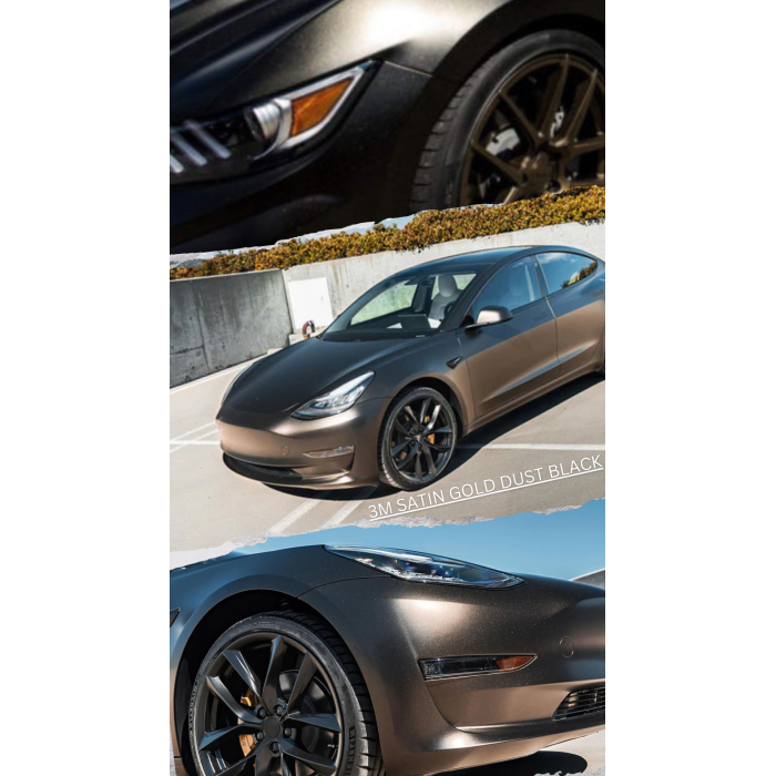 3M Satin Gold Dust Black