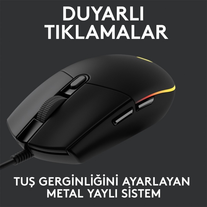 Logitech G G102 LightSync RGB Aydınlatmalı 8.000 DPI Kablolu Siyah Oyuncu Mouse - 910-005823