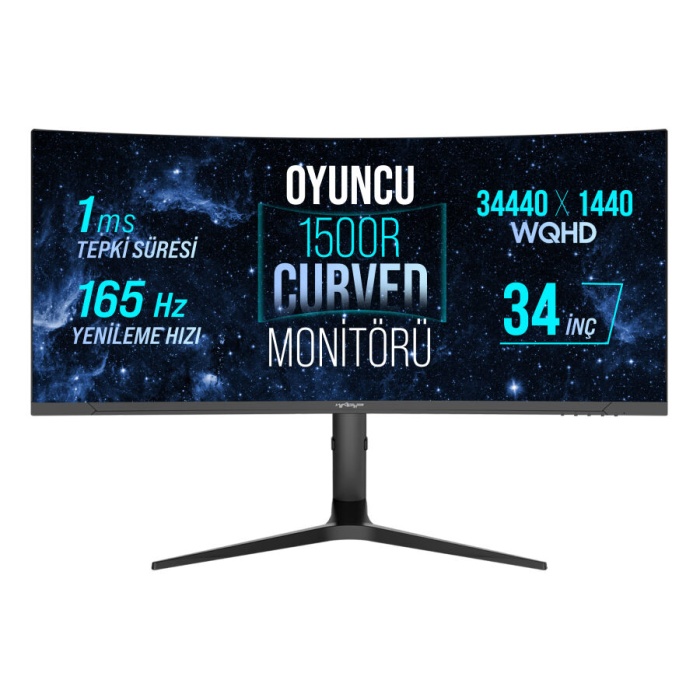 Warp WRP34-165-B 34 165HZ 1MS RGB Curved (HDMI+DP) Freesync+G-Sync (3440*1440) WQHD Oyuncu Monitörü (OUTLET)