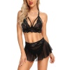 Grck Özel Bölgesi Açık Siyah Etekli Bralet Sütyen Takım 16015 Beden:S/M Efsn