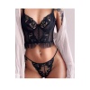 Grck Siyah Dantel Detaylı Seksi Bustiyer Takım 16030 Beden:L/XL Efsn