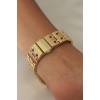 Grck Gold Metal Kasa Taşlı Kadın Kol Saati - Bj-Bs3447 Efsn
