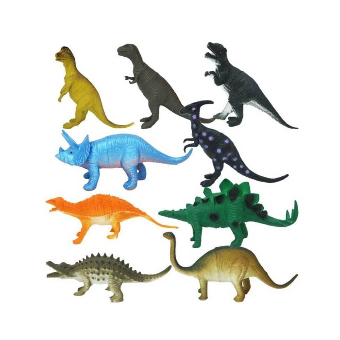 Grck 0714 Dinozorların Dünyası Poşetli 9Lu Hayvan Oyun Seti  Efsn