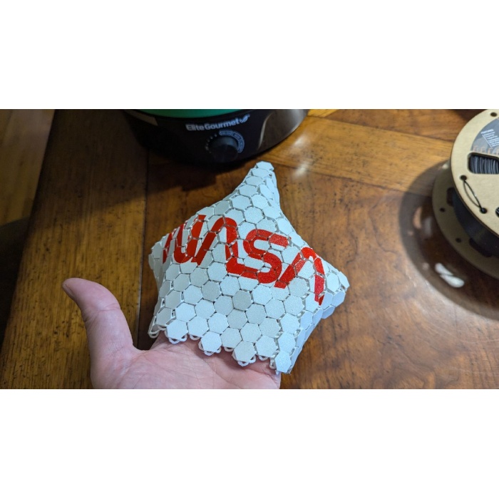 NASA Zincir Postası Esnek Kumaş Solucan Logolu P_971615