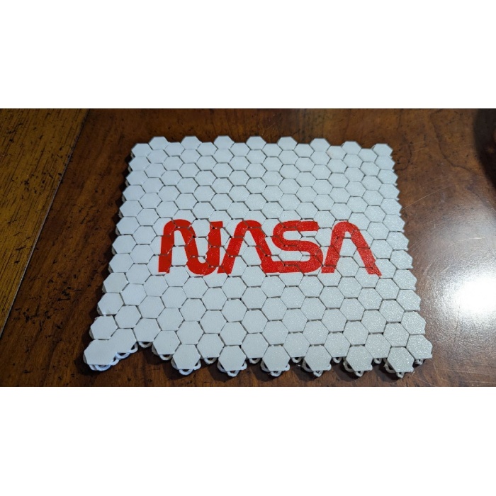 NASA Zincir Postası Esnek Kumaş Solucan Logolu P_971615