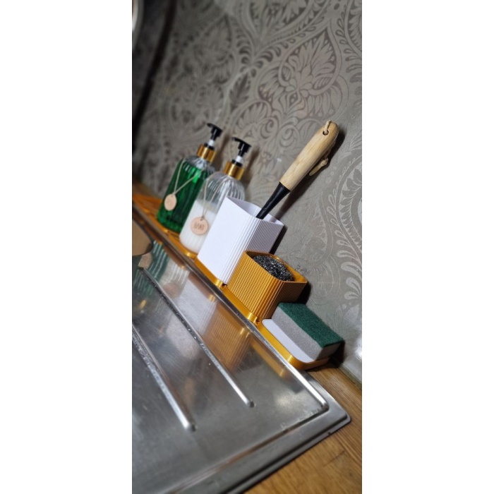 Mutfak ve Banyo için Modüler Slat-Tasarım Organizatörü Drenaj bölmesi (Lavabo Caddy) P1211053