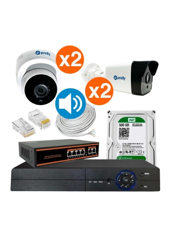 Prolly  4 Kameralı Set IP 4MP Sesli