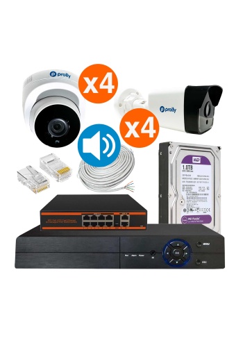 Prolly  8 Kameralı Set IP 4MP Sesli
