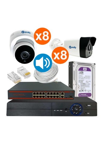 Prolly 16 Kameralı Set IP 4MP Sesli