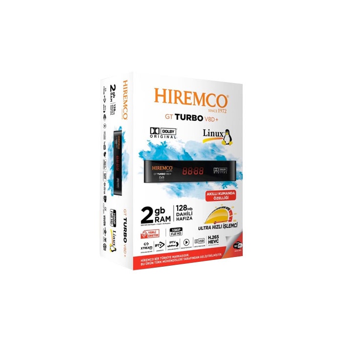 Hiremco GT Turbo V8D+ IP Tv Uydu Alıcısı