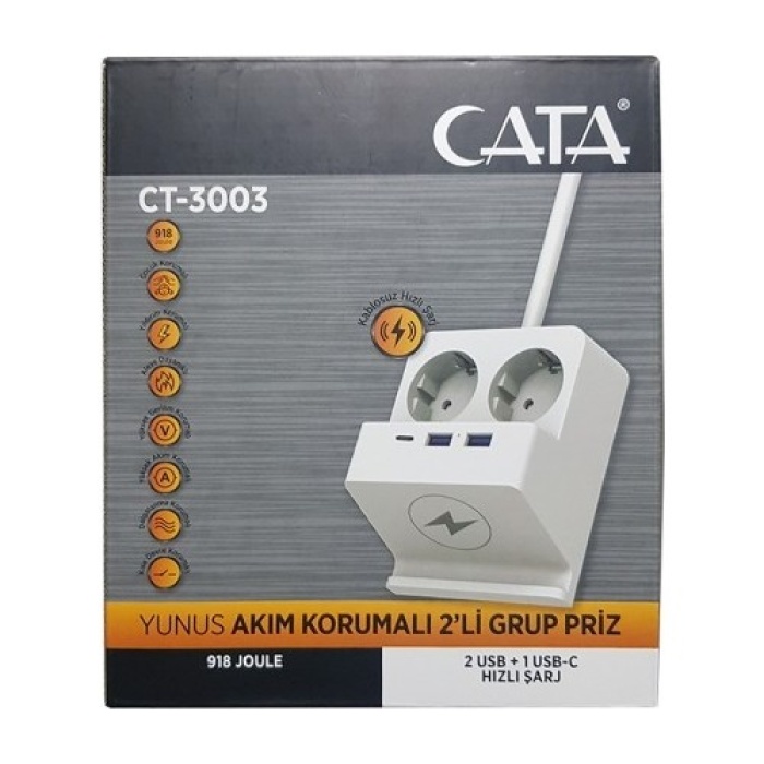 Cata CT-3003 Akım Korumalı Stand Priz