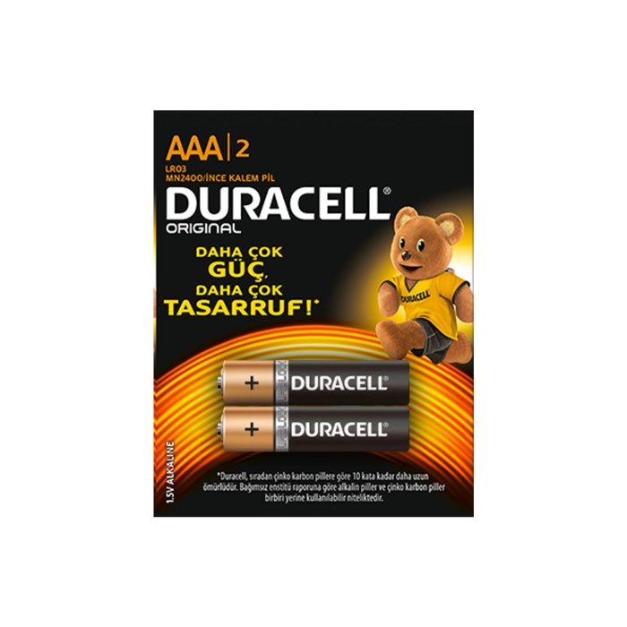Duracell AAA Alkaline Pil - 2 li Set