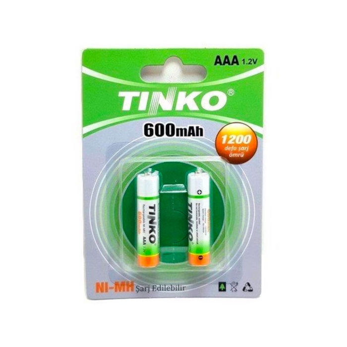 Tinko AAA NI-MH 600Mah Şarjlı Pil - 2 li Set