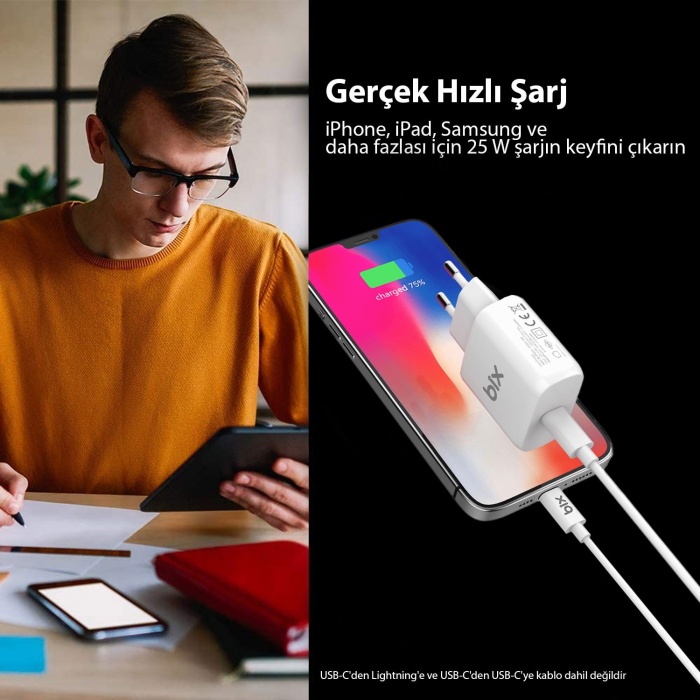 Bix BX-PD25TA 25W Hızlı Şarj Adaptörü
