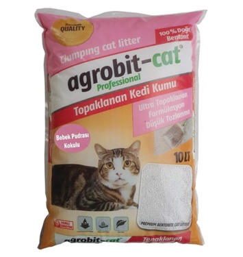Agrobit Cat Bebek Pudra Kokulu Doğal Bentonit Kedi Kumu 10 lt
