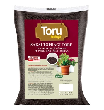 Toru Bahçe Saksı ve Bahçe Toprağı Torf Tavuk Keçi Gübreli ve Perlit Katkılı Toprak 50 lt